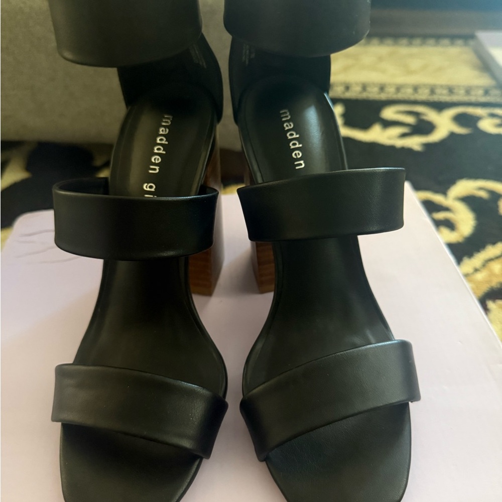 Madden Girl Black Strappy Heels